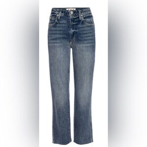 AMO Chloe Crop Raw Straight Leg Jeans (26)
